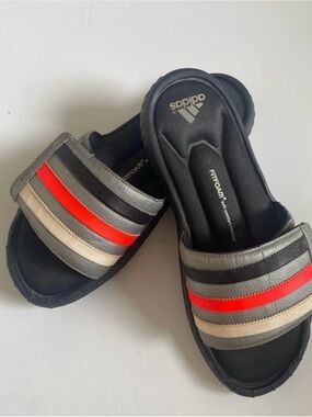 adidas Superstar Slide Sandals in Gray, Black, Cream and Red